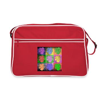 Monstera deliciosa Pop Art Pop Art Popart Art - Retro Bag - red/white - Front