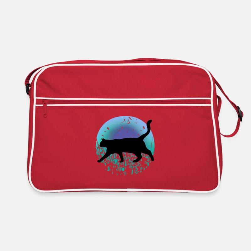 Schwarze Katze Retro Tasche