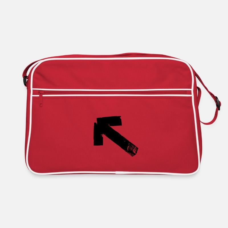 Flèche en haut à gauche - bande - Sac Retro - rouge/blanc