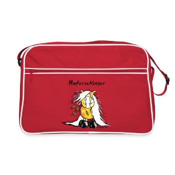 "Haferschlinger" - Haflinger - Hafi - Horse - Retro Bag - red/white - Front