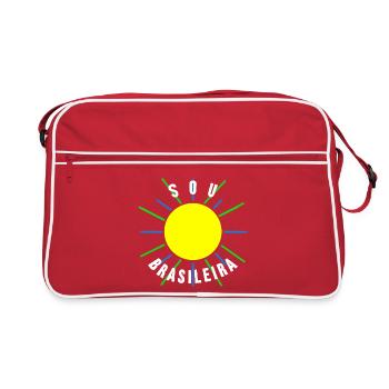 Brésilienne brasileira drapeau brésilien cadeau - Sac Retro - rouge/blanc - Devant