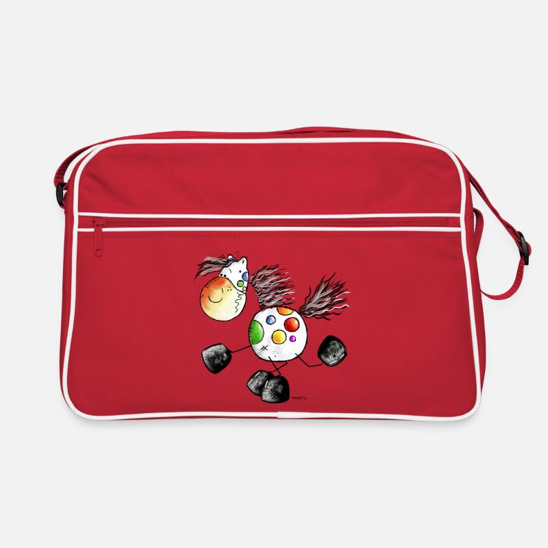 Kunterbuntes Pferd - Pony - Pferde Retro Tasche