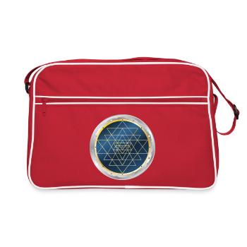 Sri Yantra, Sacred Geometry - Retro Bag - red/white - Front