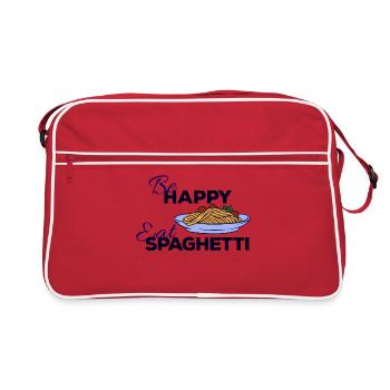Spaghetti Pasta Asciutta Italy food saying - Retro Bag - red/white - Front