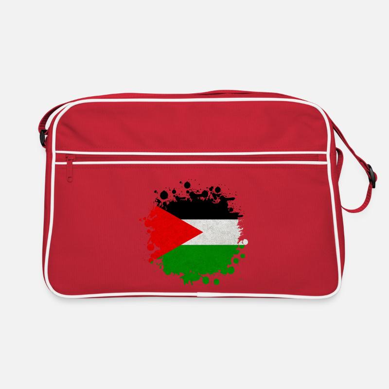 Palästina Klecks / Flagge Geschenk Islamabad - Retro Tasche - Rot/Weiß