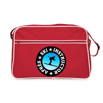 Après-Ski Instructor Skifahrer Skilehrer - Retro Tasche - Rot/Weiß - Vorne