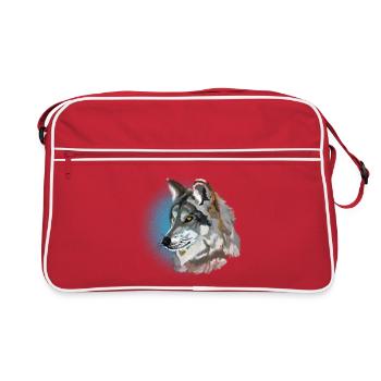 wolf - Retro Bag - red/white - Front