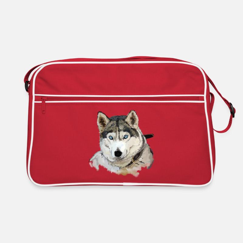 Husky - Retro Tasche - Rot/Weiß