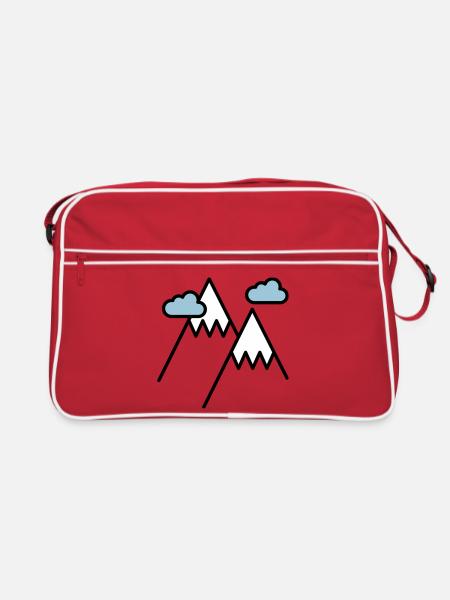 Der Berg ruft - Retro Tasche - Rot/Weiß - Vorne