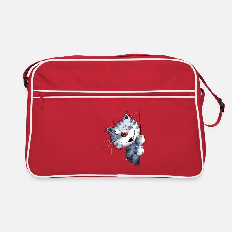 Chat bleu drôle pour les amis de chat Sac Retro