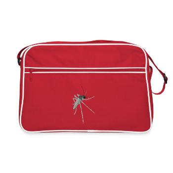 Illustration détaillée du moustique - Sac Retro - rouge/blanc - Devant
