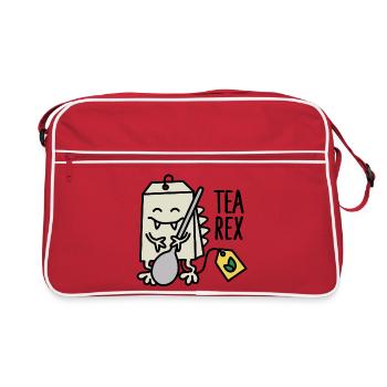 Tea Rex ( T-rex ) - Retro Bag - red/white - Front