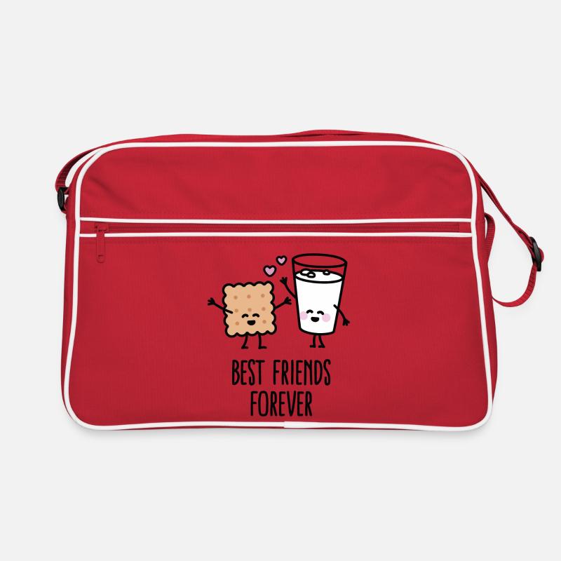 Best friends forever - Retro Tasche - Rot/Weiß