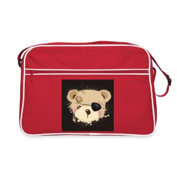 graffiti en peluche pirate avec cache-oeil - Sac Retro - rouge/blanc - Devant