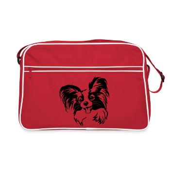 Papillon head - Retro Bag - red/white - Front