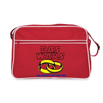 Junggesellenabschied , JGA das wars die Mach(25) - Retro Tasche - Rot/Weiß - Vorne