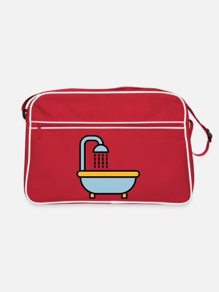 Badewanne - Retro Tasche - Rot/Weiß - Vorne