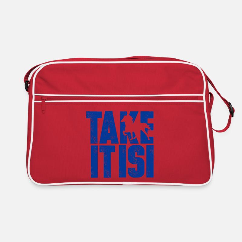 Islandpferd Isländer Take it isi Reiten Geschenk - Retro Tasche - Rot/Weiß