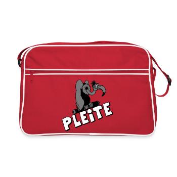 Plesiosaur Pleite Cartoon - Retro Tasche - Rot/Weiß - Vorne