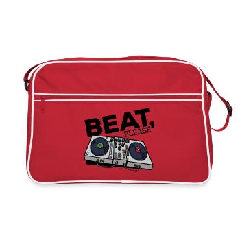 MC Beatbox Turntable Scratching Hip Hop Music Rap - Retro Bag - red/white - Front