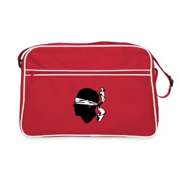 Korsika mit verbundenen Augen - Retro Tasche - Rot/Weiß - Vorne