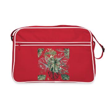 Motif de feuilles de monstera tropical - Sac Retro - rouge/blanc - Devant