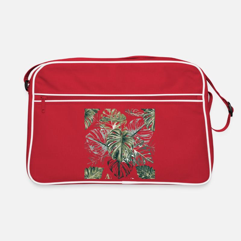 Tropical Monstera Leaves Pattern Retro Bag