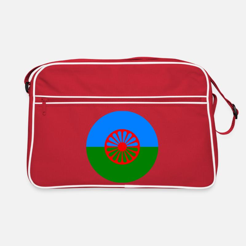 autocollant rond drapeau du peuple roumain idée cadeau - Sac Retro - rouge/blanc