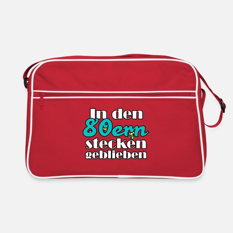 80 80er Nostalgie Fan Retro Sprüche - Retro Tasche - Rot/Weiß