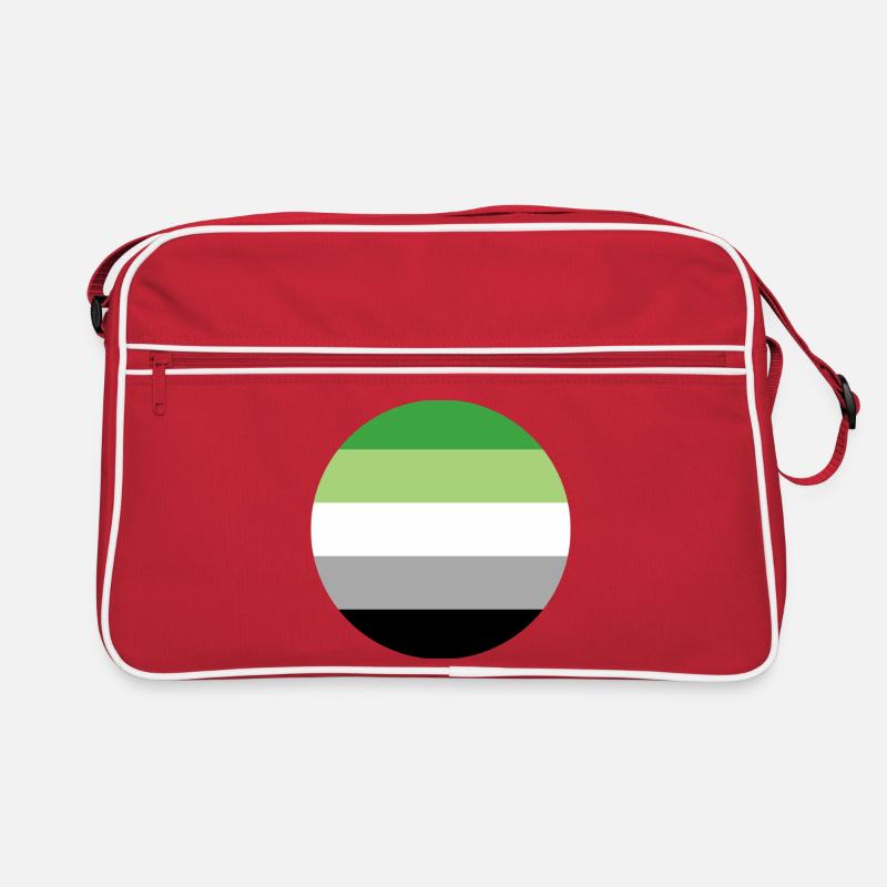 round sticker aromantic pride flag lgbt gift idea Retro Bag
