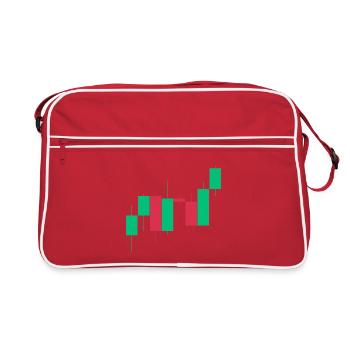 Stocks Crypto ETF Stock Exchange Bougies graphique bougeoirs - Sac Retro - rouge/blanc - Devant