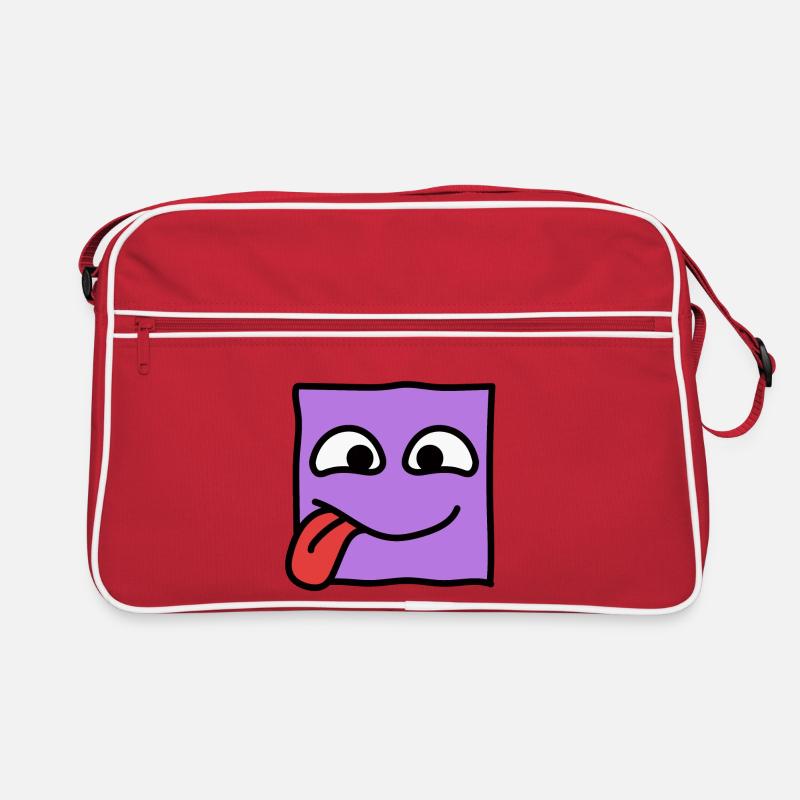 Funny Square Emoji Emoticon Kawaii Expression Face Retro Bag