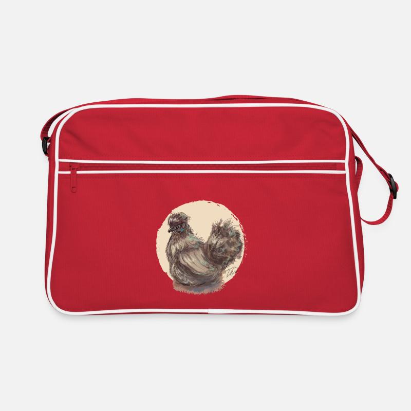 Brown silk hen Retro Bag