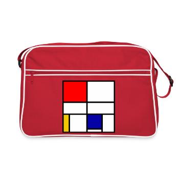 Mondrian 3 - Retro Tasche - Rot/Weiß - Vorne