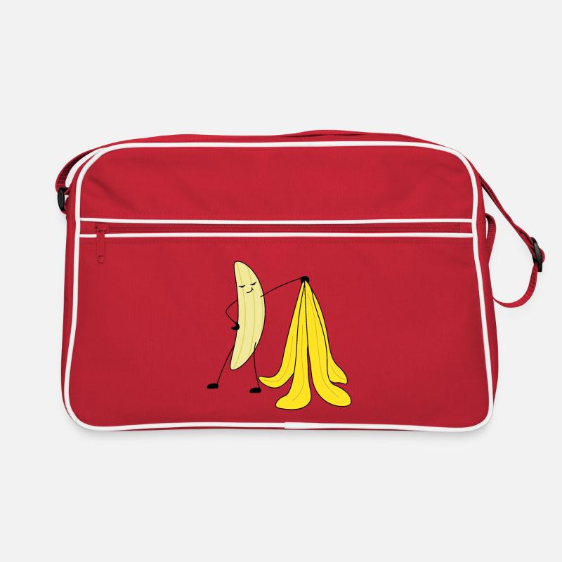 Lustige Bilder Banane - Retro Tasche - Rot/Weiß