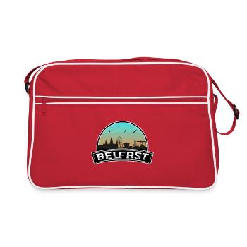 Belfast Northern Ireland Skyline Irish Souvenir - Retro Bag - red/white - Front