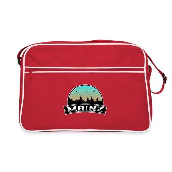 Mainz Deutschland Skyline Deutsches Souvenir - Retro Tasche - Rot/Weiß - Vorne