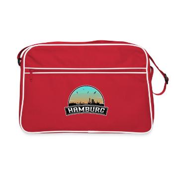 Hambourg Allemagne Skyline Souvenir Allemand - Sac Retro - rouge/blanc - Devant