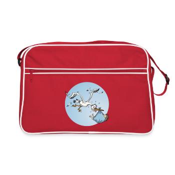 La cigogne et le petit garçon - Sac Retro - rouge/blanc - Devant