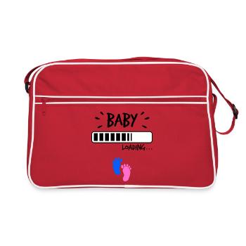 Bébé pieds grossesse naissance bébé famille - Sac Retro - rouge/blanc - Devant