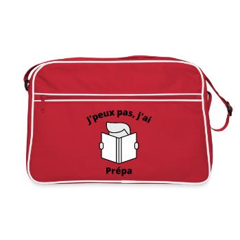 Je peux pas j ai prépa cadeau étudiant ingénieur - Sac Retro - rouge/blanc - Devant