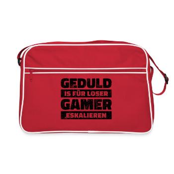 Gamer Cooler Spruch - Retro Tasche - Rot/Weiß - Vorne