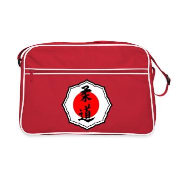 Kanji de judo noir avec logo japonais rouge - Sac Retro - rouge/blanc - Devant