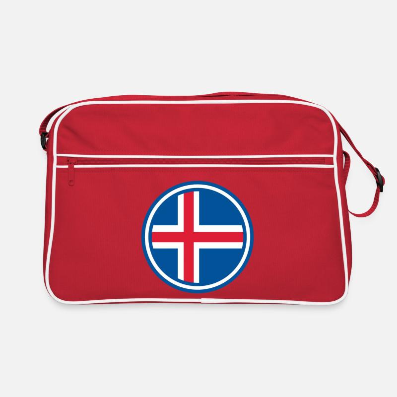 Iceland flag round Retro Bag