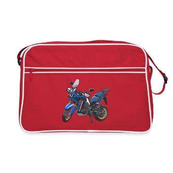 Africa Twin Enduro - solo blue - Sac Retro - rouge/blanc - Devant