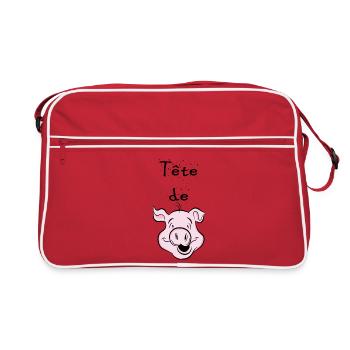 tête de cochon - Sac Retro - rouge/blanc - Devant