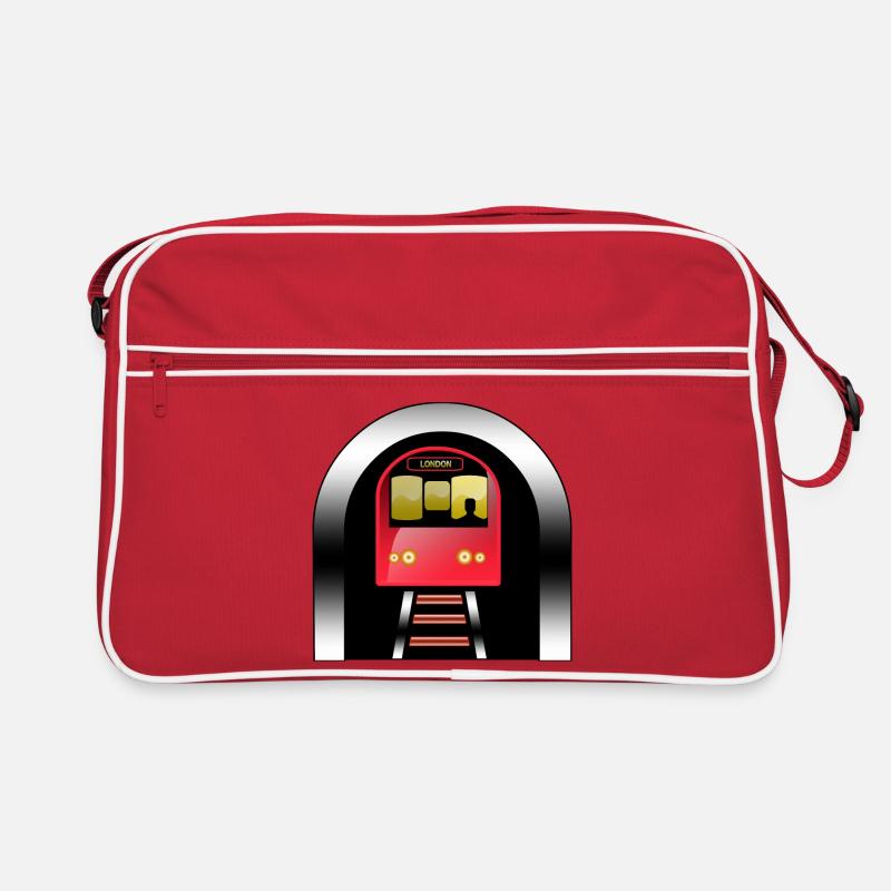 Train rouge de Londres sous arche Sac Retro