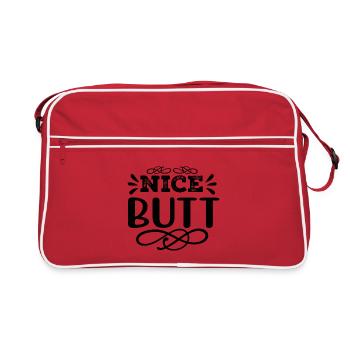 Nice Butt Naughty Saying Design - Retro Bag - red/white - Front