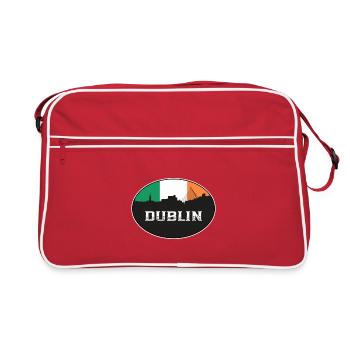 Dublin Irlande Skyline Silhouette Drapeau irlandais Trave - Sac Retro - rouge/blanc - Devant