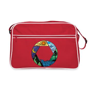 Mutter Natur Baum Umwelt - Retro Tasche - Rot/Weiß - Vorne